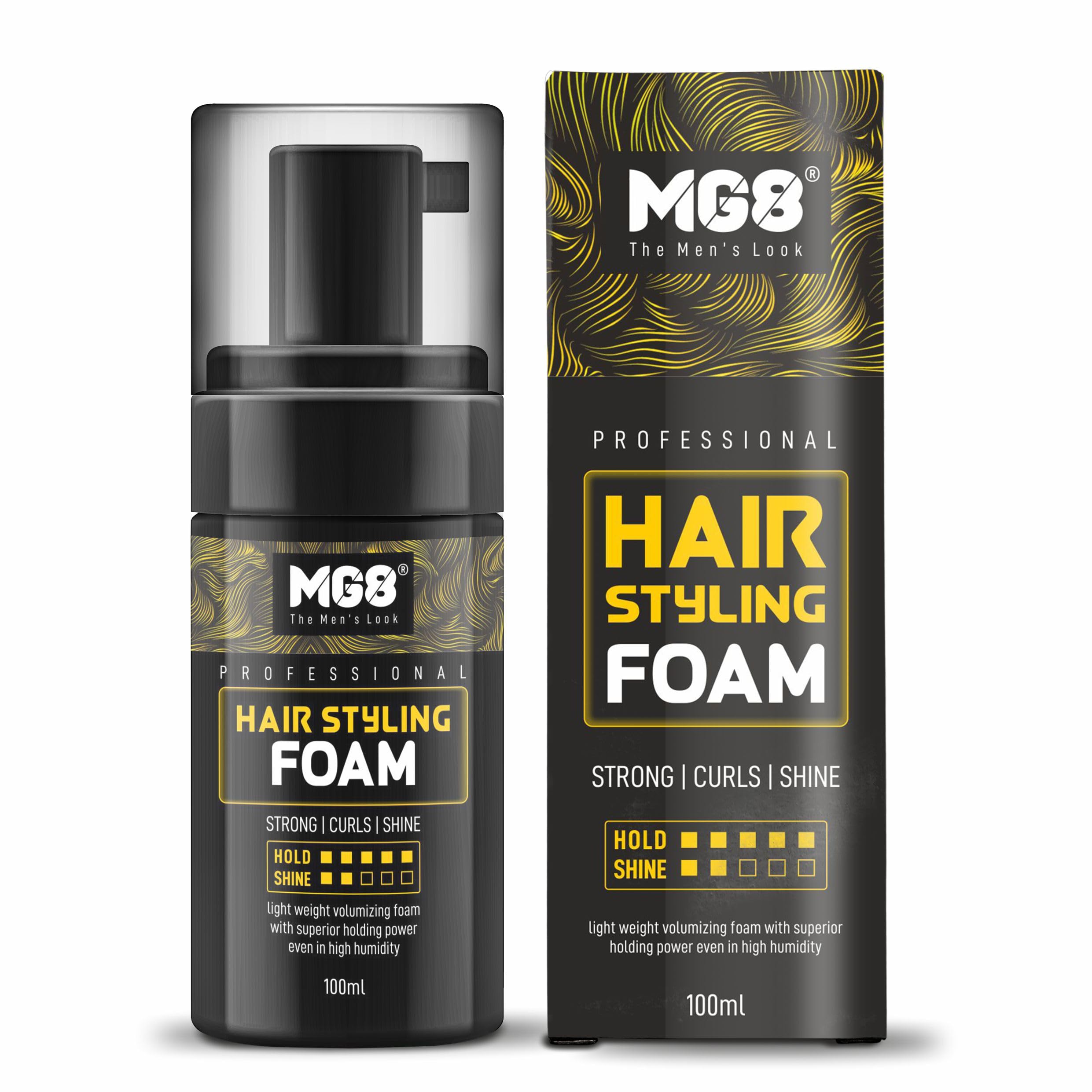 MG8 Professional Hair Styling Foam|Holding The Hair In Present Style, Light Weight Volumizing Foam With Superior Holding Power Even in High Humidity 100 ML-image-11