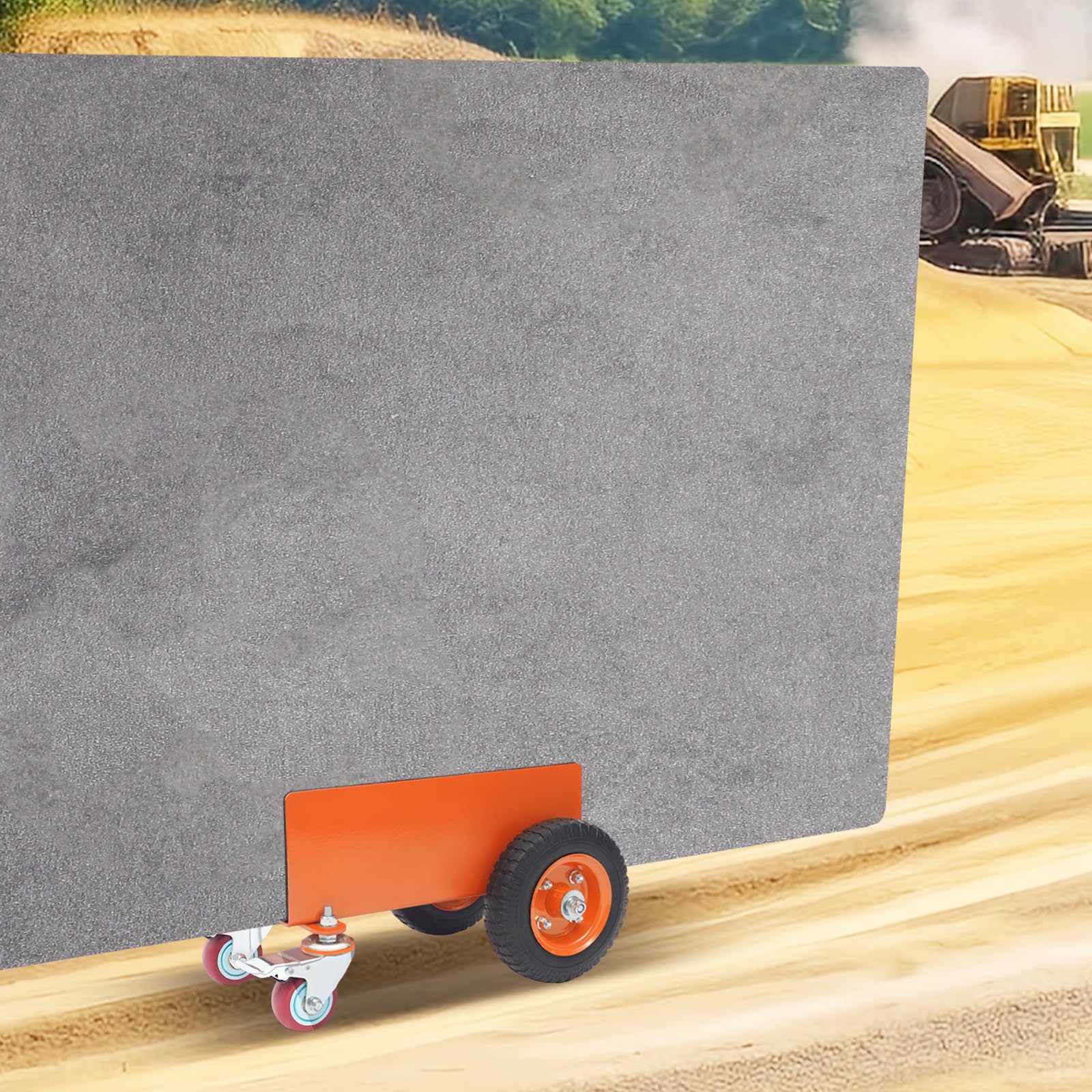 Carro de puerta resistente con capacidad de carga de 300 kg y 4 ruedas para paneles de yeso | Carrito de mesa con ruedas neumáticas de 20,32 cm, riel para paneles de yeso, chapa, manipulación de materiales