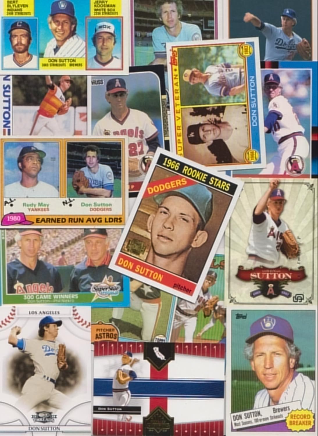 Don Sutton / 50 Different Baseball Cards featuring Don Sutton
