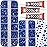 7500Pcs Blue Rhinestones Flatback with b-7000 Jewelry Glue for Crafts Clothing Clothes Fabric Tumblers, Royal Dark Navy Blue Flat Back Gems, Crystals Diamonds Different Sizes 6/10/16/20 ss, Non Hotfix