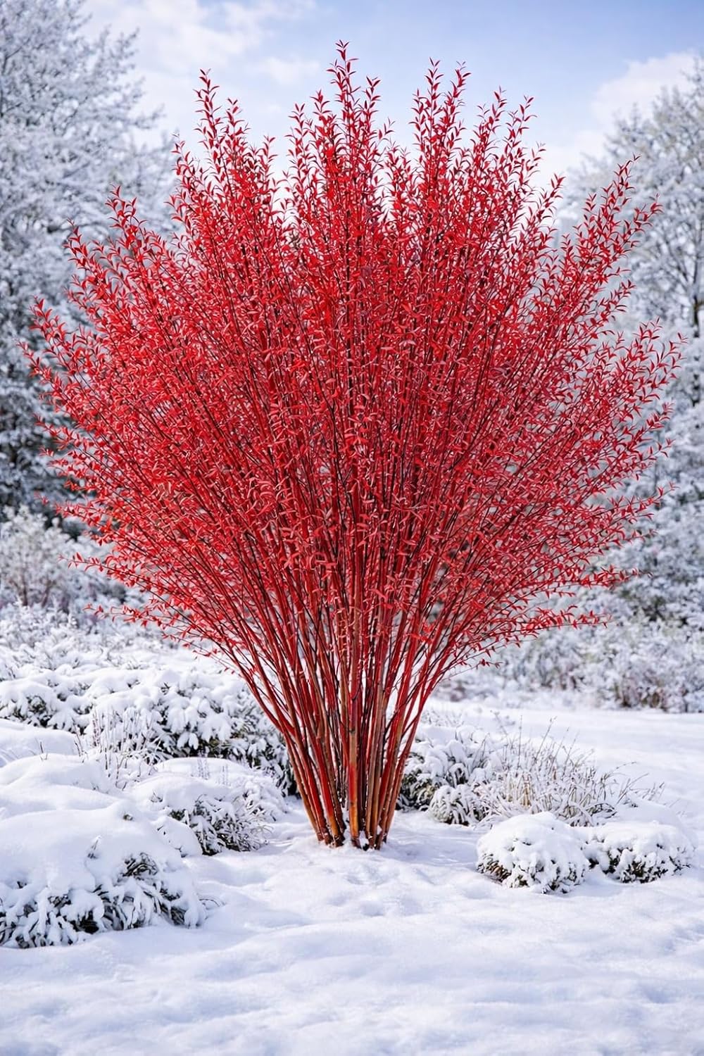 Red Flame Willow Tree Cuttings for Planting – Bright Red & Orange Stems – Fast Rooting Willow for Colorful Landscaping, Privacy & Winter Interest (10 Trees)