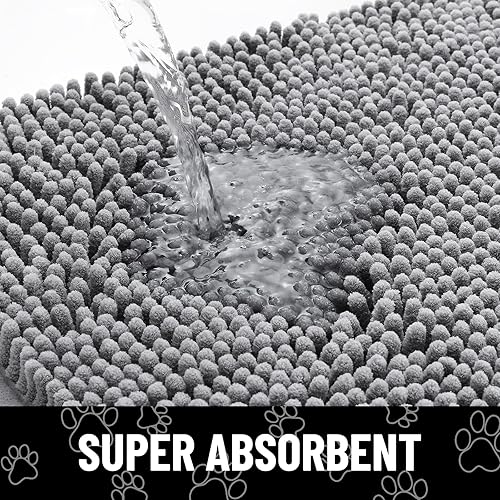 Miniatura 5 de Smiry Tapete de 2 piezas para puerta de perro para patas fangosas, absorbente y atrapa la suciedad, antideslizante, de secado rápido, lavable,