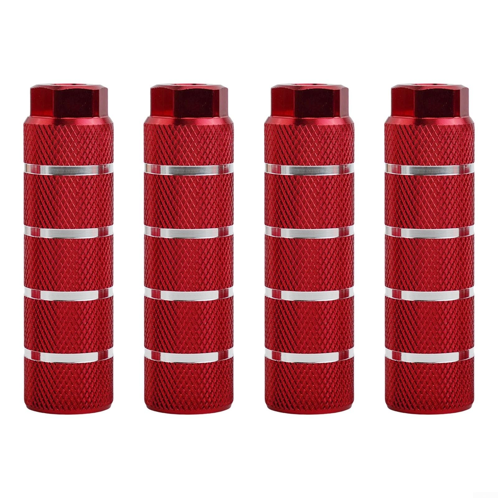 Eawfgtuw 4 pedane per bicicletta, in lega di alluminio, antiscivolo, per mountain bike, bici da strada, poggiapiedi posteriori con 10 mm (rosso)