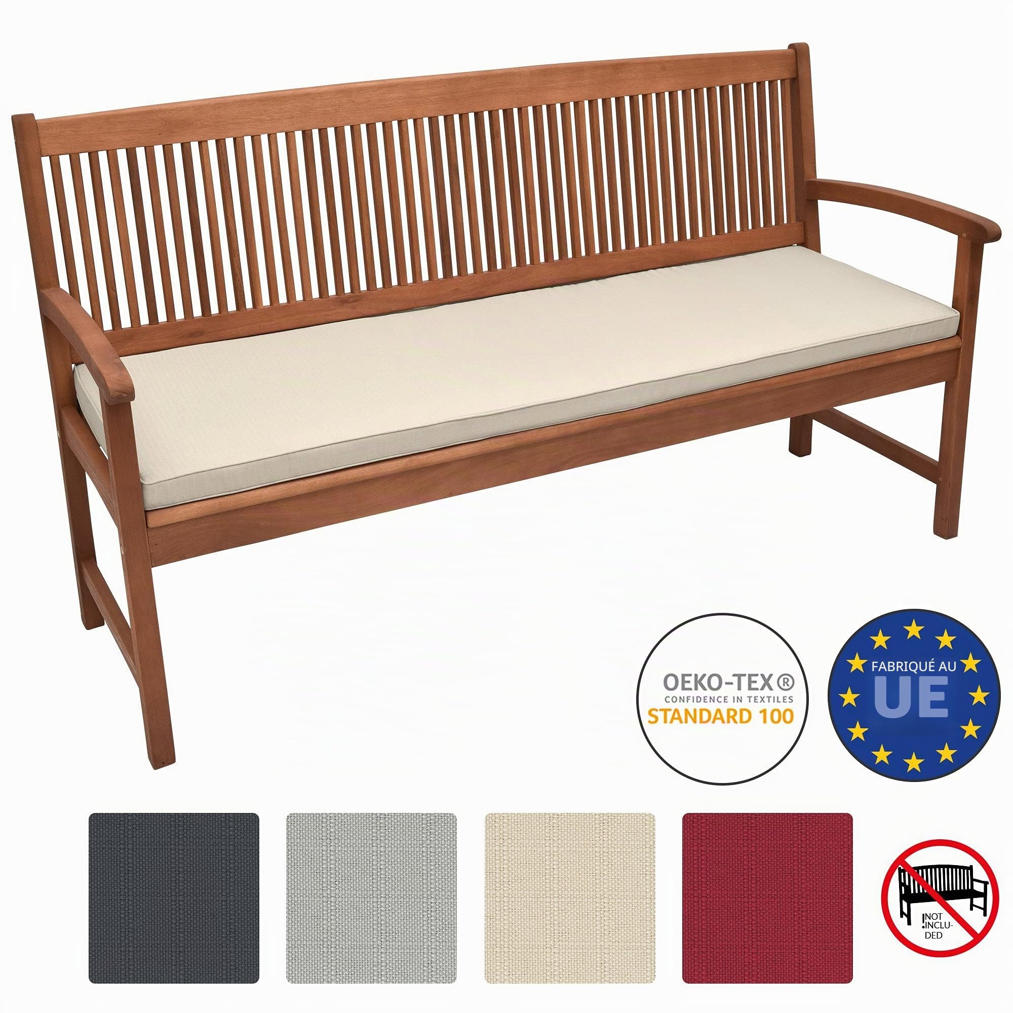 Beautissu Coussin Banc Exterieur Jardin déhoussable pour terrasse Banquette