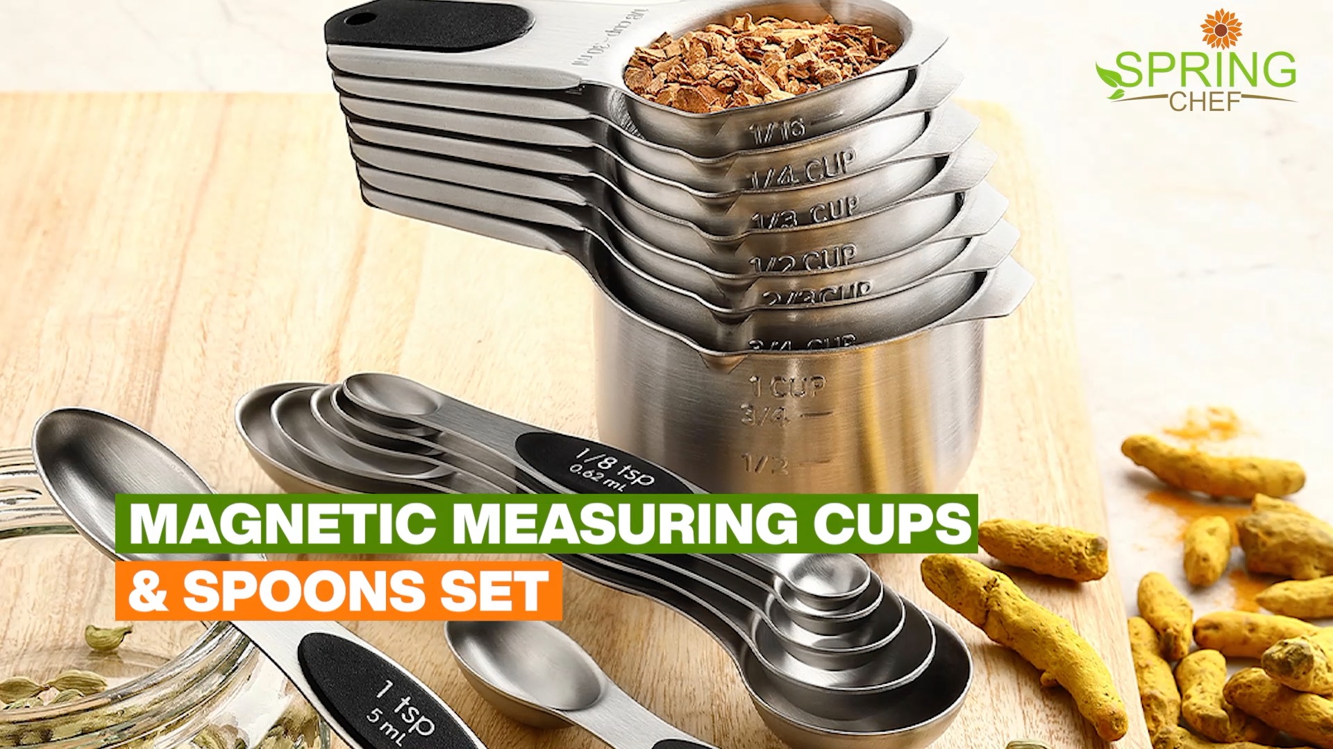 Watch Spring Chef Magnetic Cups and Spoons Set on Amazon Live
