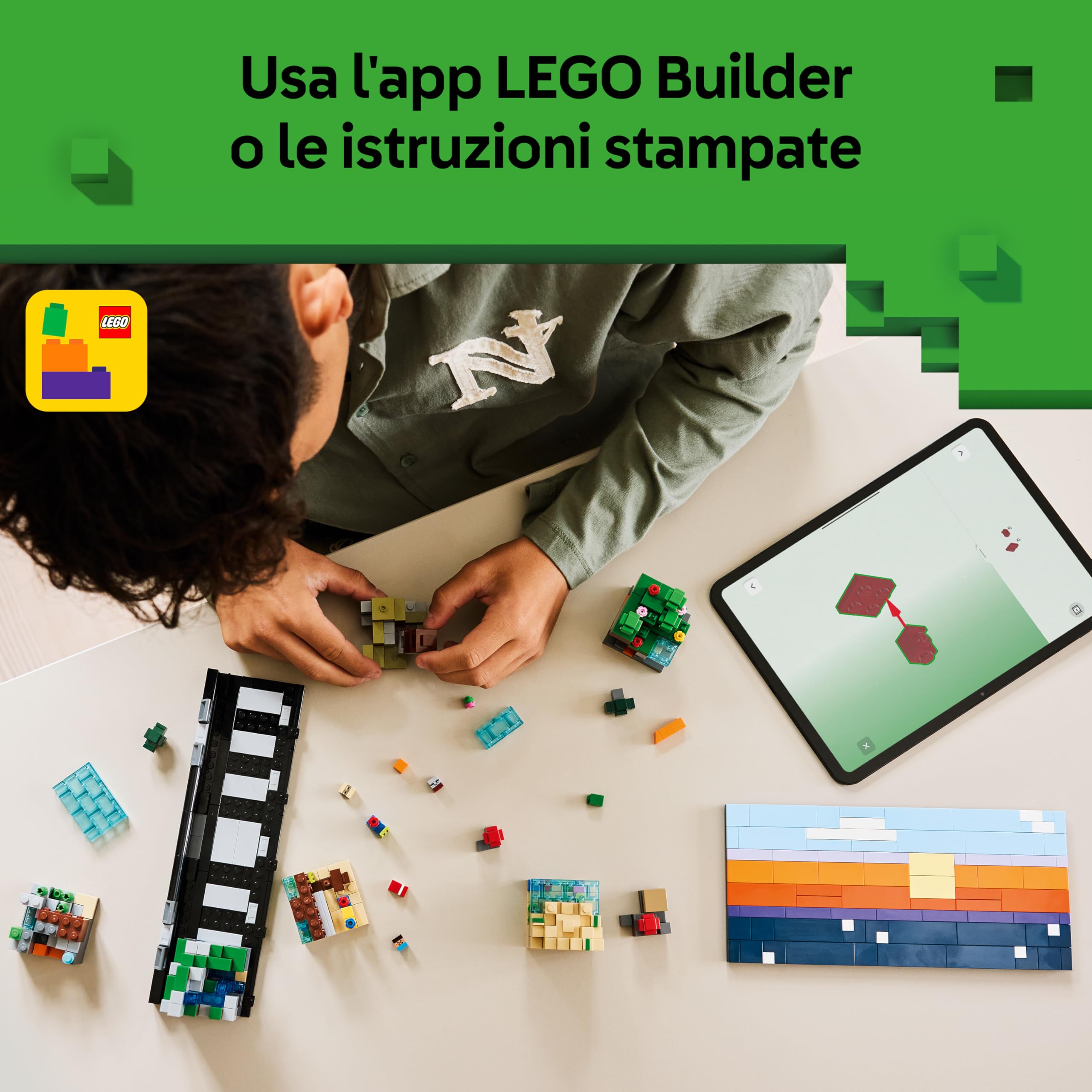 LEGO Minecraft Mini-Biomi Giocattolo - Decorazione Fai da Te in Miniatura per la Stanza da Gaming - Puzzle 3D con 5 Microfigure - Regalo per Gamer, Bambini, Bambine e Adolescenti da 12 Anni - 21589
