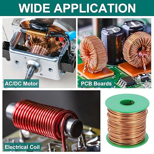 Miniatura 5 de MECCANIXITY Cable magnético de 16 AWG, cables de cobre esmaltado calibre 16, bobina magnética de 16 onzas para motor transformador eléctrico, grado