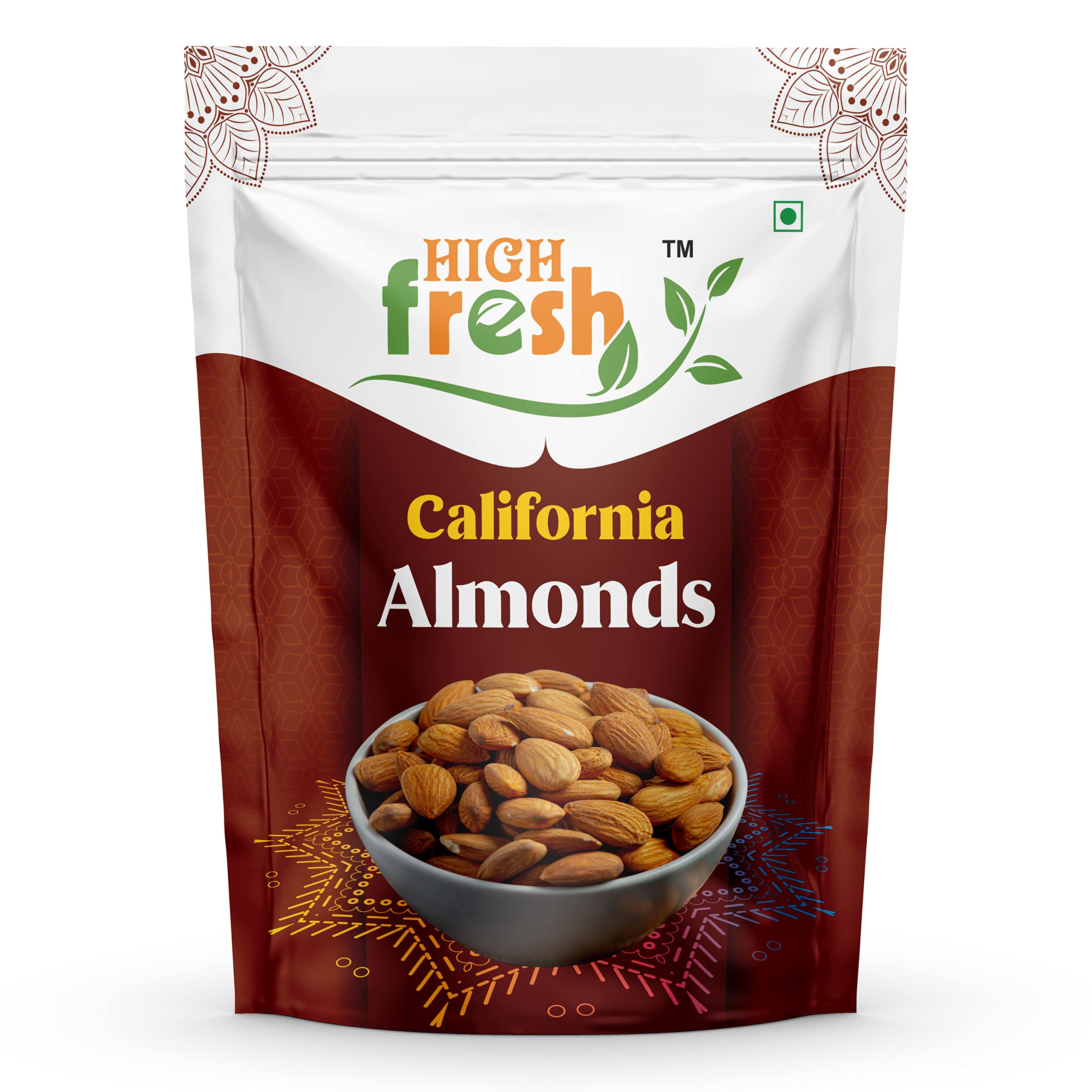Highfresh 100% Natural Premium California Almonds | Premium Badam Giri | High in Fiber & Boost Immunity | Real Nuts | Whole Natural Badam (500gm)