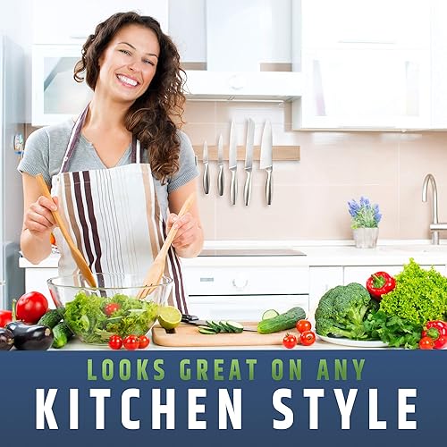 Miniatura 6 de Portacuchillos magnético de madera de arce de 16 pulgadas de alta calidad, tira magnética profesional para cuchillos, barra de cuchillos que ahorra