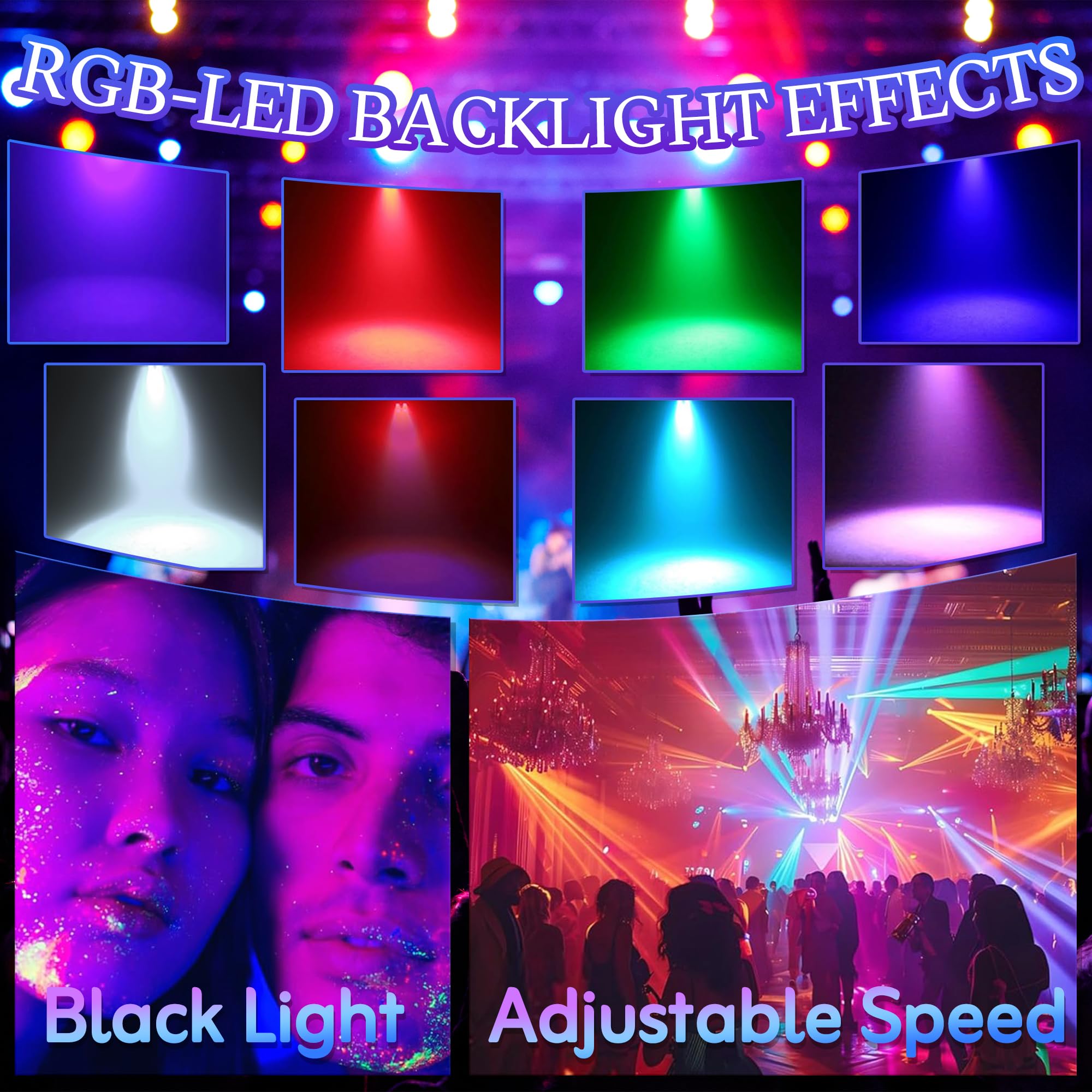 Disco Party Licht - 4 in 1 Sound aktiviertes DJ Licht mit Discokugel Lichter Strobe Bühneneffekt Party Lichter für Zuhause Geburtstag Tanz Karaoke Show Bar DJ KTV Club Weihnachten Festival Geschenke