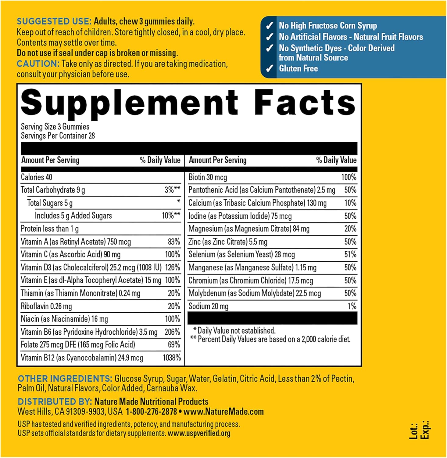 Made Advanced Multivitin Gummies 50 + for Him, Mens Multivitins