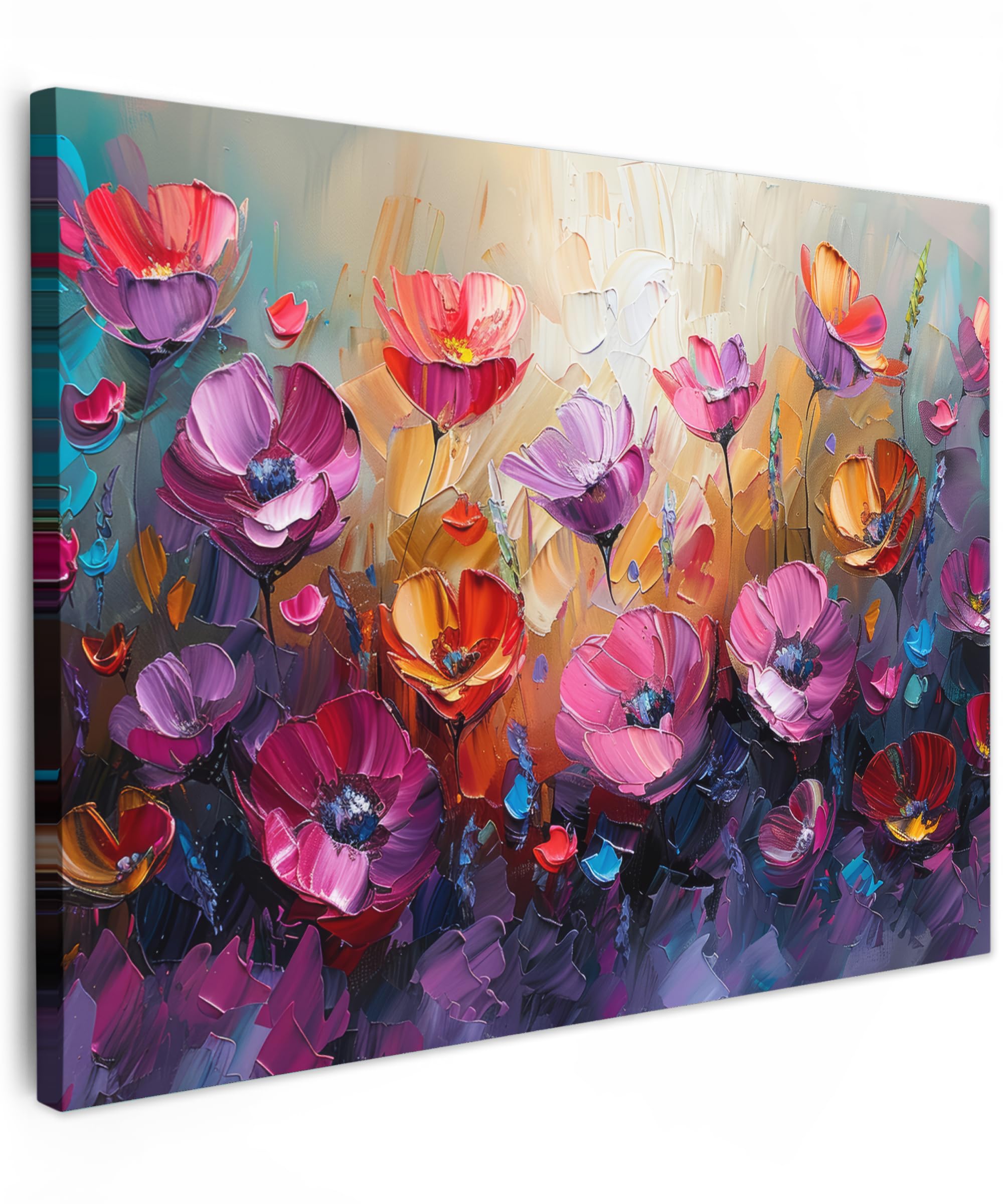 MuchoWow© Canvas Wall Art 31"x24" / 80x60 cm Decor Hanging Pictures for Living Room Canvus Artwork Deco Walls Flowers - Botanical - Art - Pink - Nature