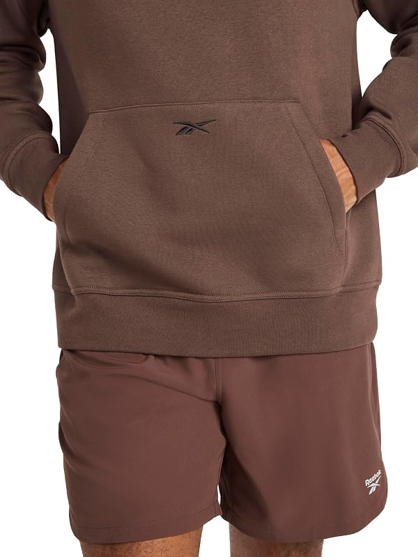 Reebok Men’s Transition Hoodie, Oversized Fit, Midweight Cotton-Poly Fleece Fabric, Bracken, Large image 3