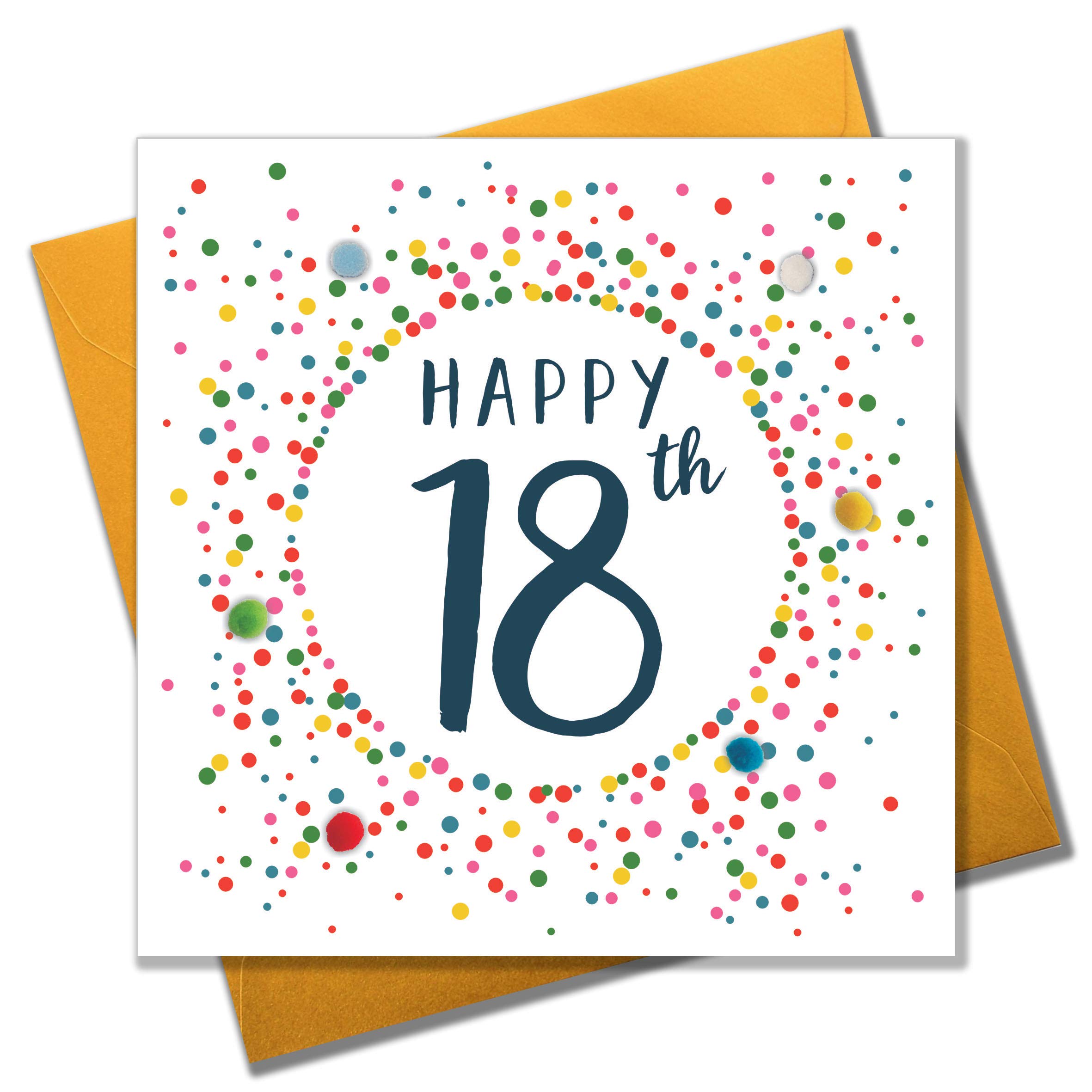 Pom Pom "18th" Greeting Card