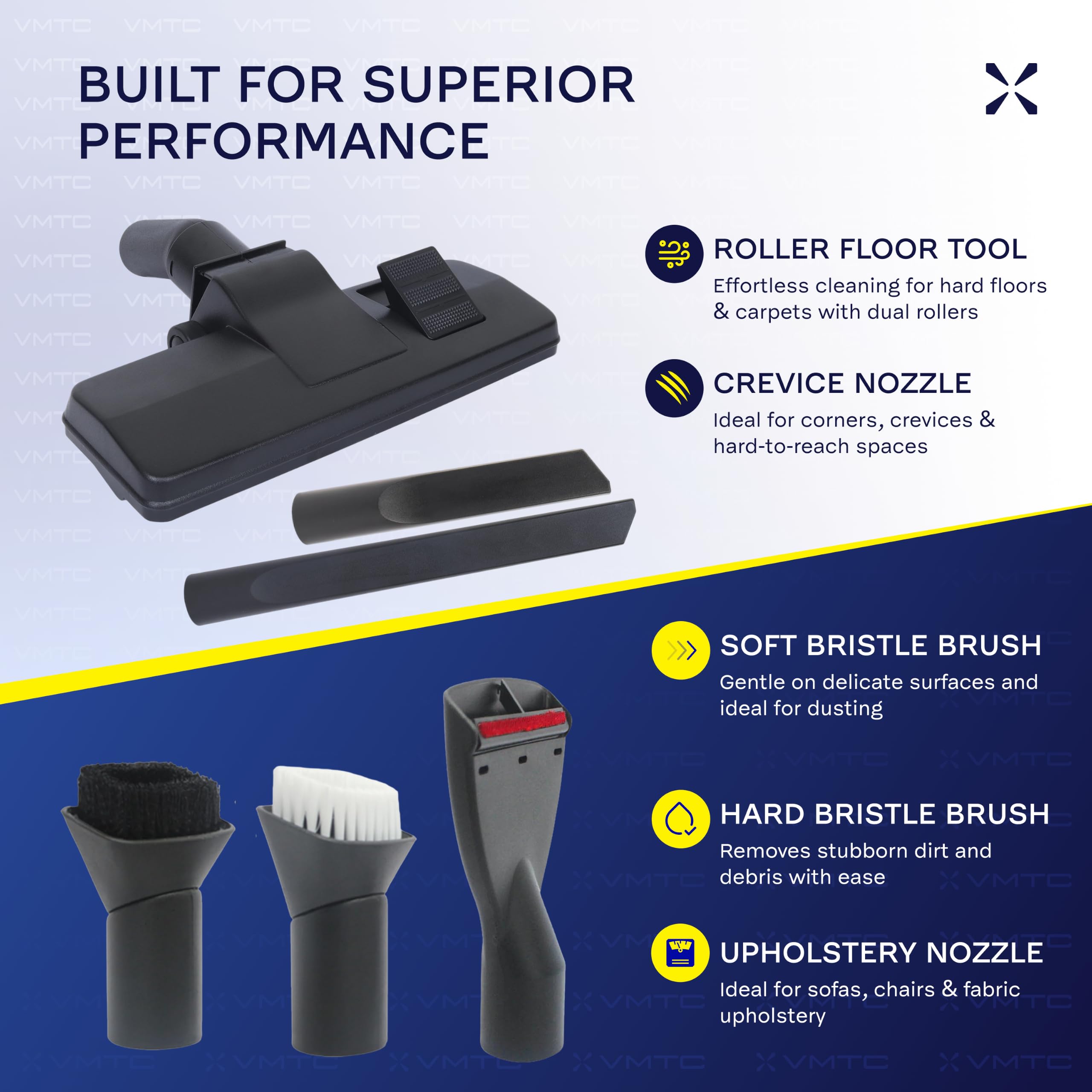 VMTC Vacuum Cleaner Accessories - 6 Attachments -2