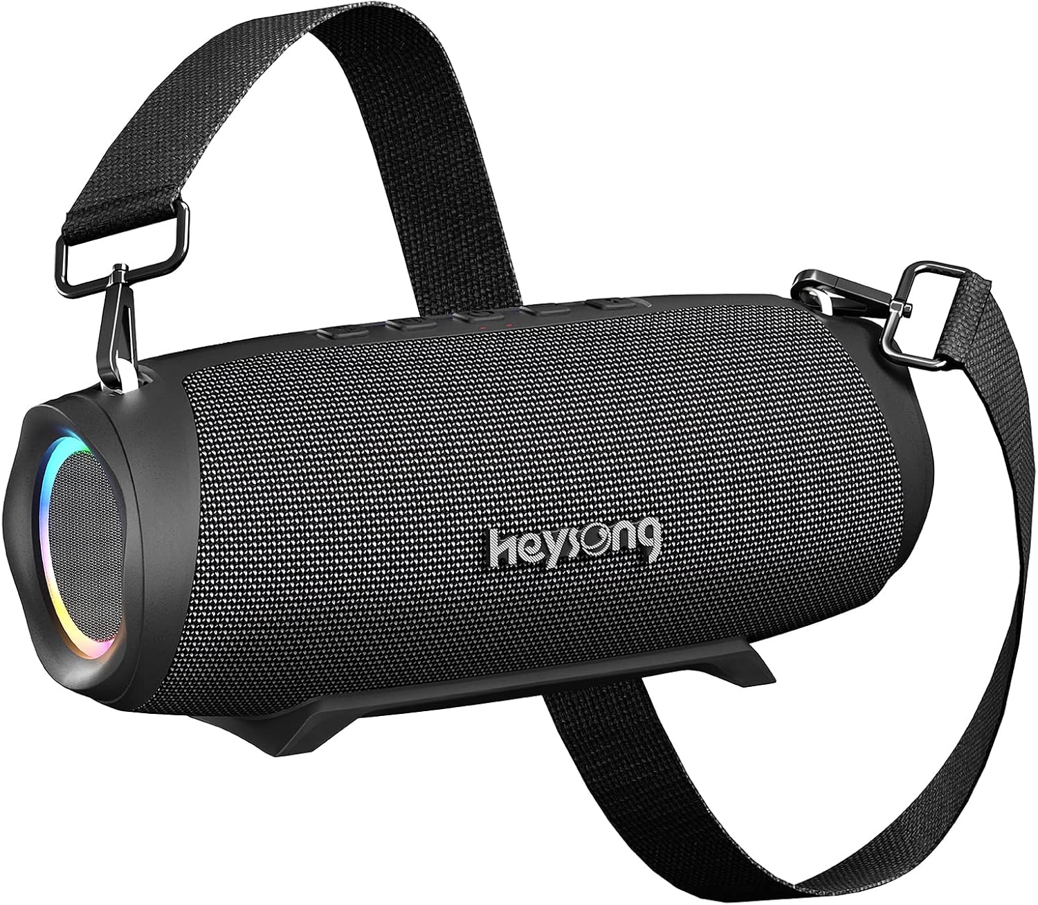 HEYSONG Bluetooth Speaker, Portable Outdoor IP67 Waterproof Wireless Speaker with Shoulder Strap, 50W Loud Rich Bass Sound, Mixed Color Lights, 20H Playtime, Powerbank Speaker for Party, Trip, Camping