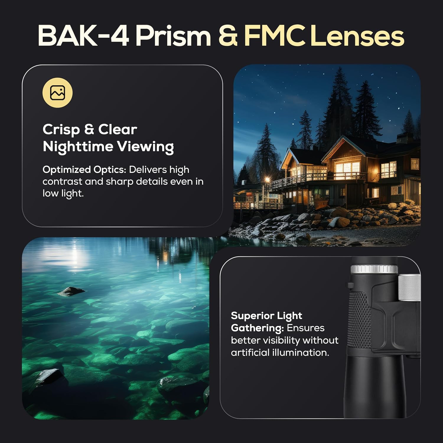 Ultimate Outdoors 12x50 HD Binoculars for Adults – Powerful Waterproof Binoculars with Phone Adapter & Tripod Mount | BaK-4 Prism for Bird Watching, Hunting, Stargazing, Travel & Cruise