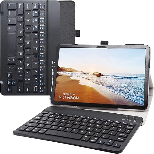 T-Mobile Tablet compatible con TCL Tab 10 5G, funda de teclado desmontable de piel sintética vegana prémium para TCL Tab 10 5G TCL-9183W Metro de