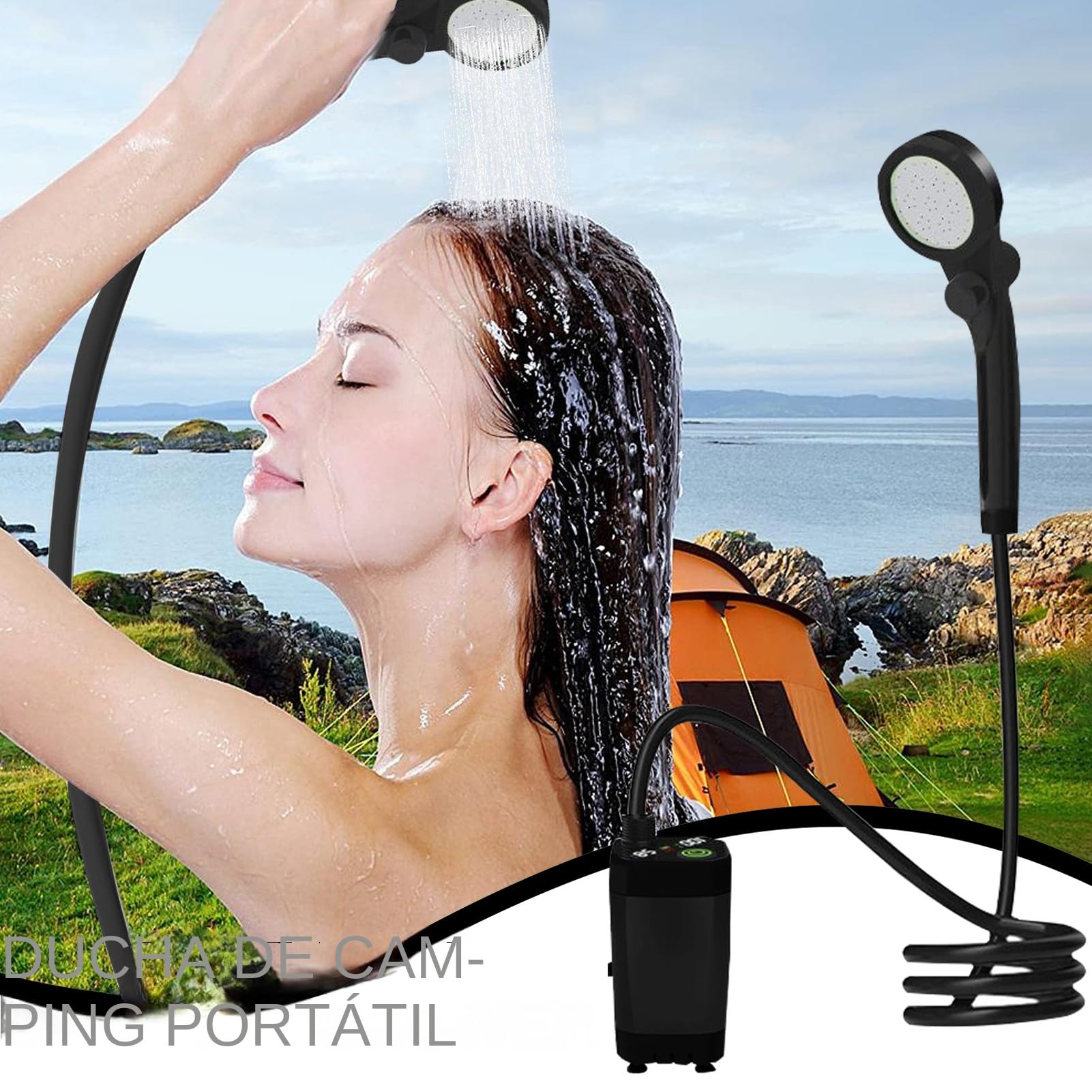 Genérico Ducha Portátil Bomba Recargable Camping Exterior