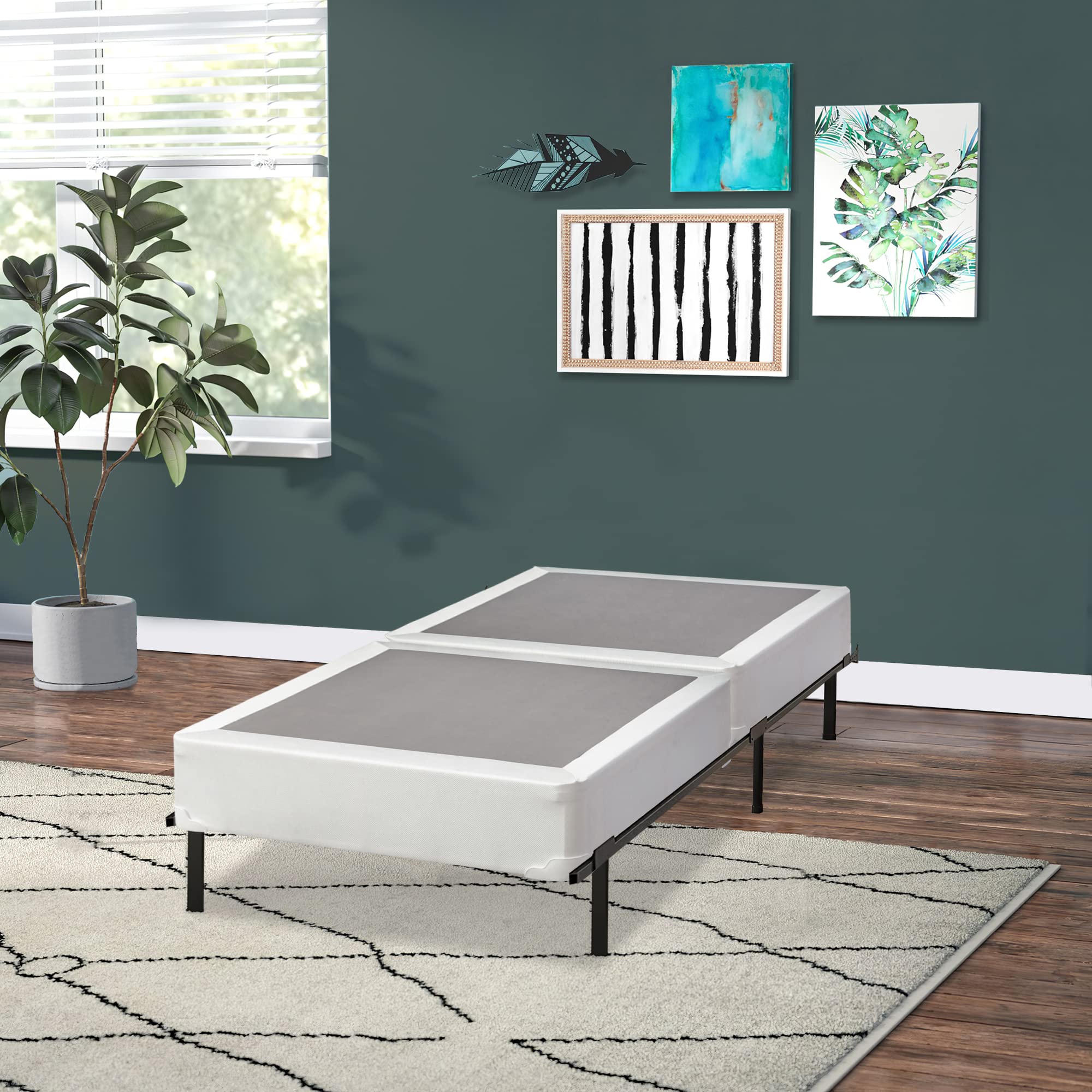 Mattress Solution 4-Inch Wood Split Low Profile Traditional Box Spring/Foundation For Mattress Set, Twin