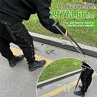 Vista 3 de Desbrozadora de grietas, herramienta manual de desmalezado de grietas de 29 pulgadas de largo, extractor de malas hierbas para tablas