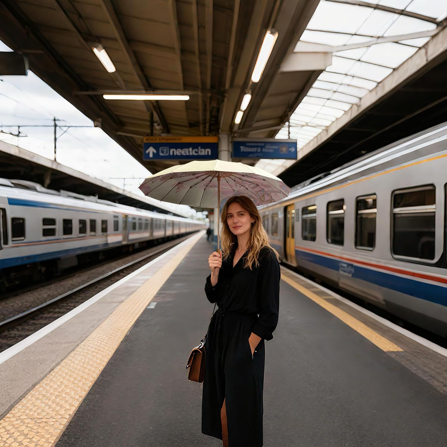 Compact Umbrellas For Rain and Sun UPF 50+ UV Protection Travel Size Windproof waterproofing and Strong Travel Essentials for Men Women 16 Ribs Wooden Handle Pink Backpacks Car - Image 2