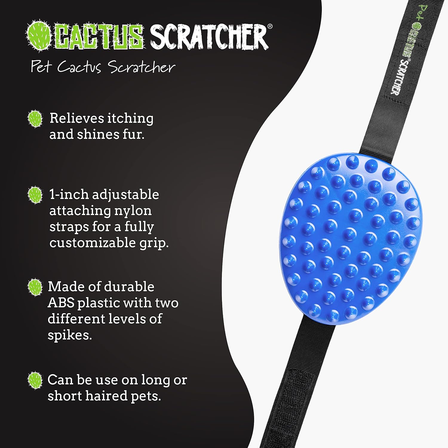 Cactus Scratcher Cat Scratcher - Dual-Sided Cat Scratcher for Long and Short Hair Pets (54 Spikes per Side) - Durable Scratching Tool with ABS Plastic Material - Universal Gift for Fur Parents, Blue