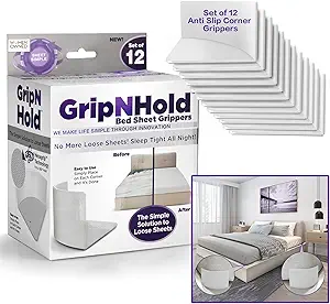 Bed Sheet Holders, Discrete, Heavy Duty, 360 Degree Holders for Corners, Non Slip Corner Grippers, Keep Sheets Firm & Tight, 3 Pack