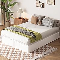 Vista 9 de EMODA Base de cama con somier dividido de 7 pulgadas, 3500 libras, base de colchón de metal resistente tamaño King con cubierta de tela, sin ruido