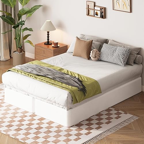 Vista 9 de EMODA Base de cama con somier dividido de 7 pulgadas, 3500 libras, base de colchón de metal resistente tamaño King con cubierta de tela, sin ruido