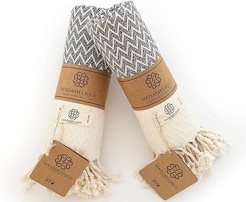 Madamelique Juego de 2 toallas de mano exclusivas de 18 x 40 pulgadas, toallas decorativas de baño para manos, cara, cabello, yoga, té, cocina,