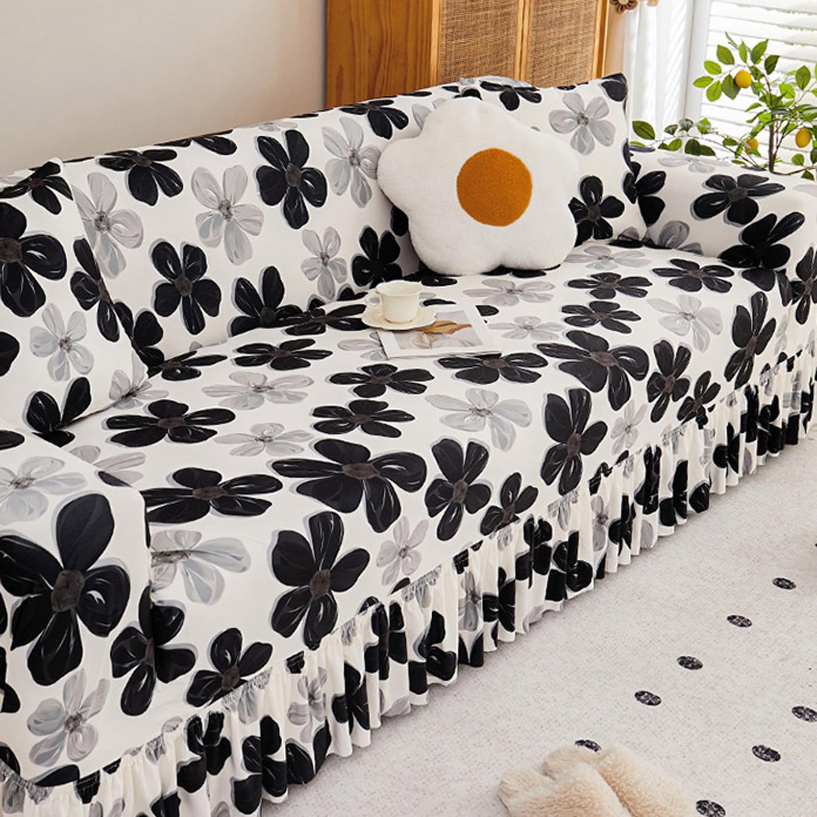 Housse de canapé universelle extensible velours anti glisse