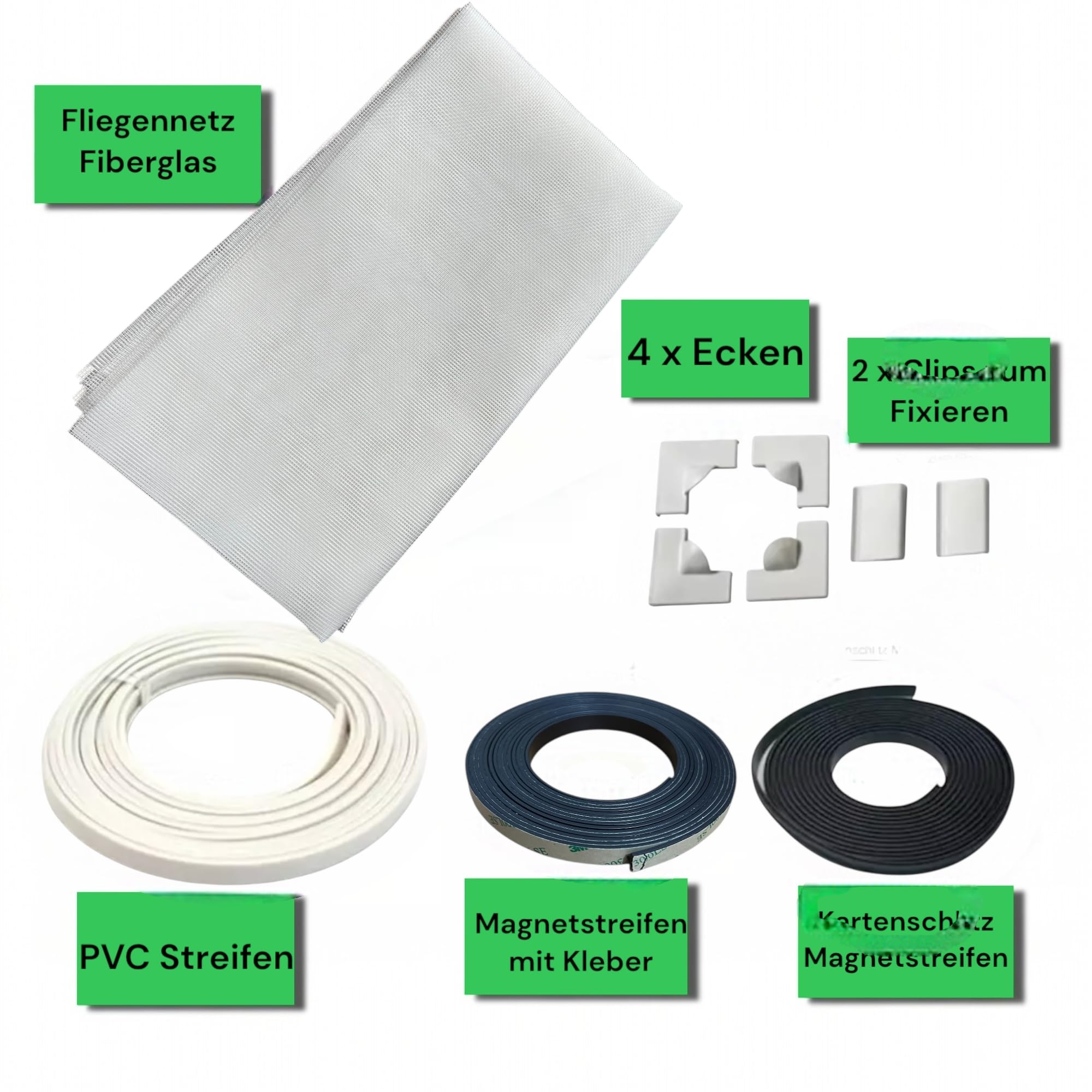 EverChoice Magnetic Fly Screen for Windows 100 x 120 cm, White, Insect Screen Window No Drilling, Can Be Cut to Size - Image 2