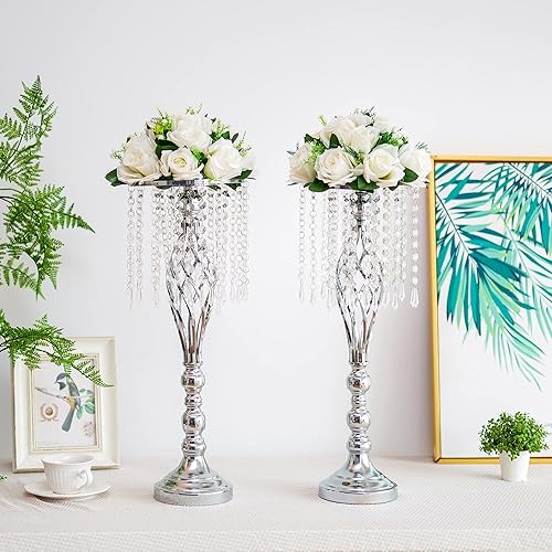 Miniatura 3 de Inweder Centros de mesa de flores para mesas de boda Decoraciones de mesa de boda Centros de mesa de bolas de flores blancas para compromiso