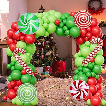 クリスマス バルーン グリーン Amazon.co.jp: クリスマスバルーン アーチキット – 129個