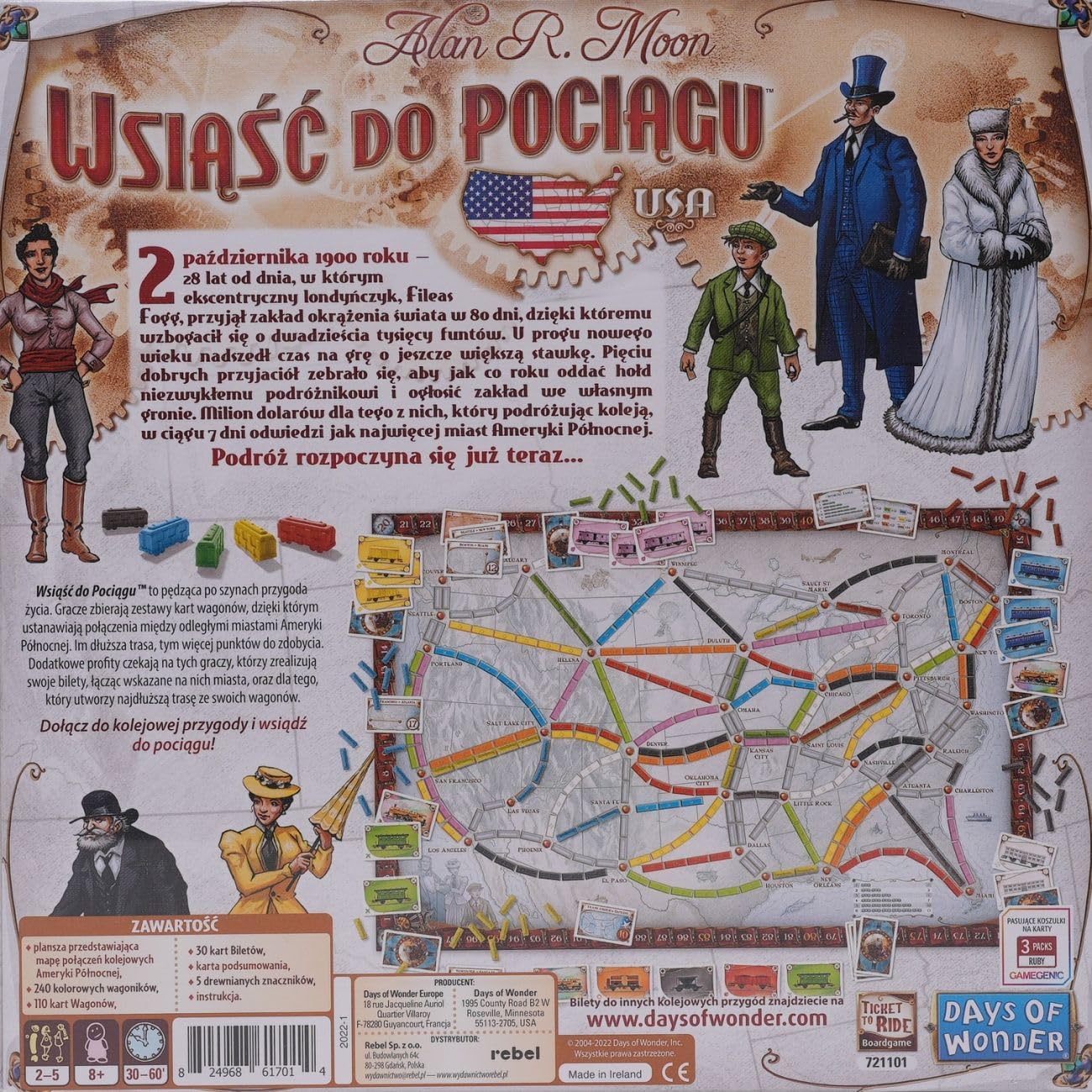 Days of Wonder Gioco da tavolo Imbarco Treno: USA - 2-5 giocatori, A partire da 8 anni