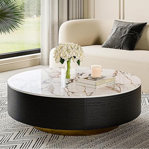 Sintered Stone Drum Coffee Table