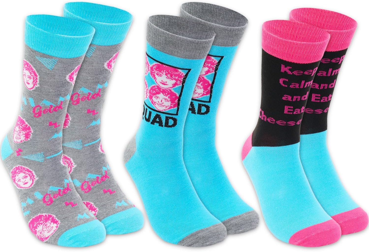 Golden Girls Socks Set - Bundle of 3 Pairs of "The Golden Girls" Crew Socks for Women Shoe Size 8-12 Plus Bookmark | T.V. Show Novelty Set for Adults - Image 2