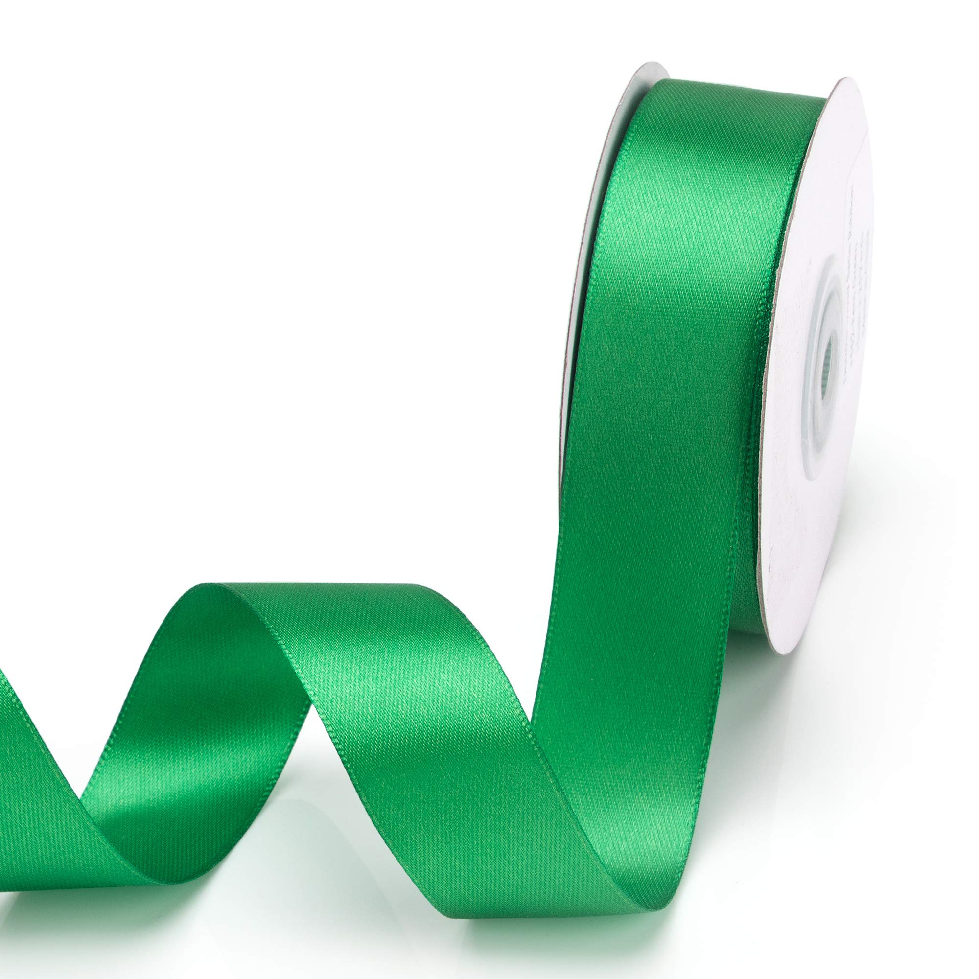 IHKFILAN Double Face Satin Ribbon in Fern Green (25 mm x 22.86 m) Matt Shiny Gift Ribbon for Decorating & Crafts, Weddings