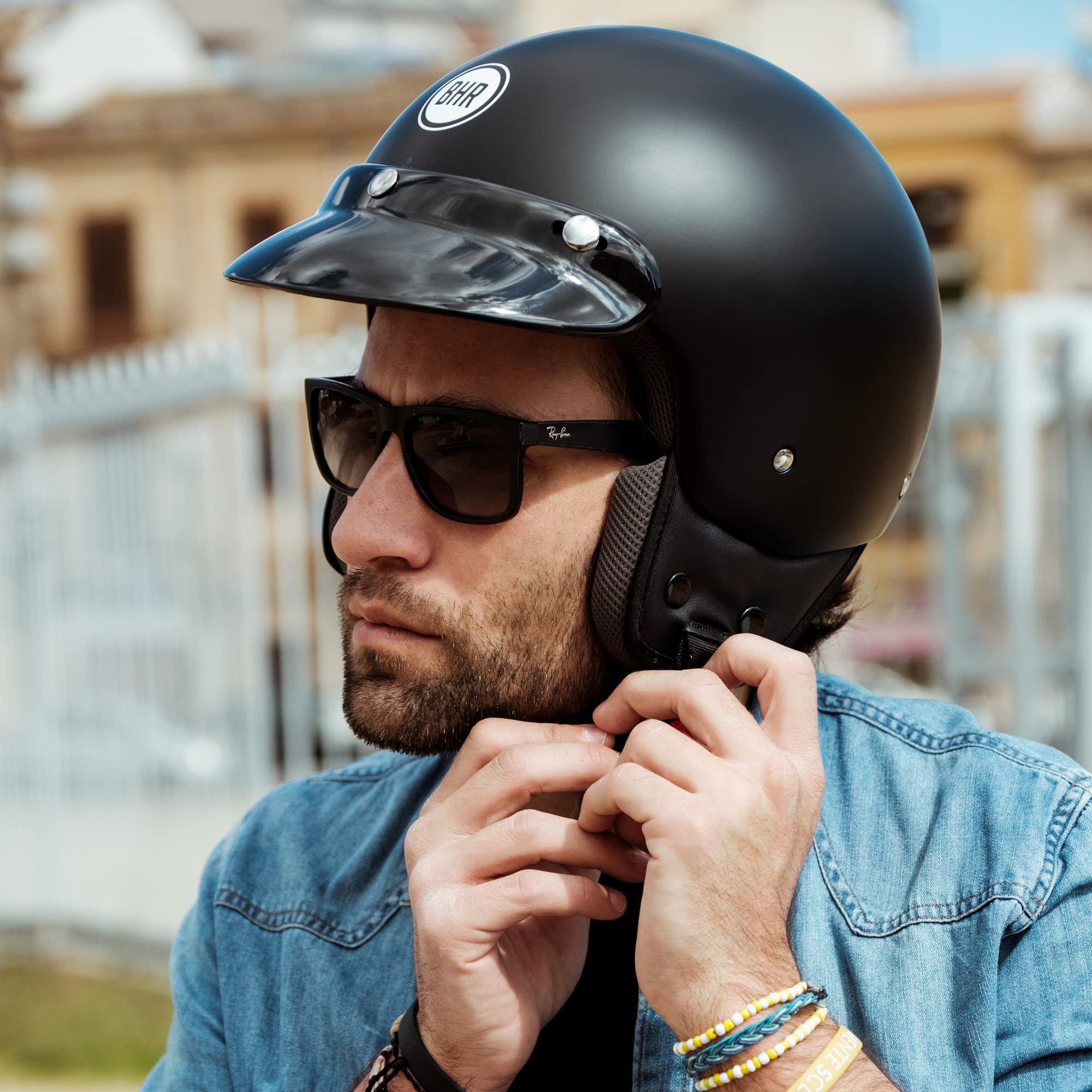 BHR Casque Demi-Jet, Casque Scooter 803 avec
