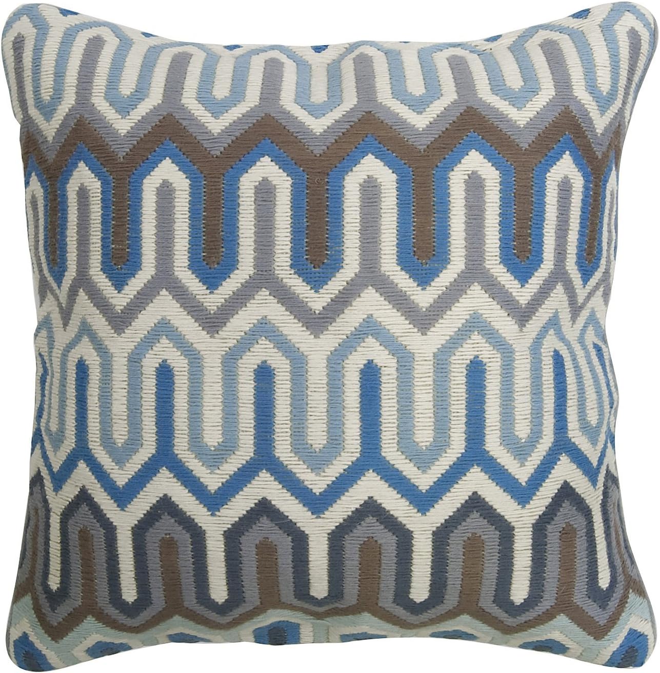 Jonathan Adler Chevron Bargello Pillow, Blue/Gray Home