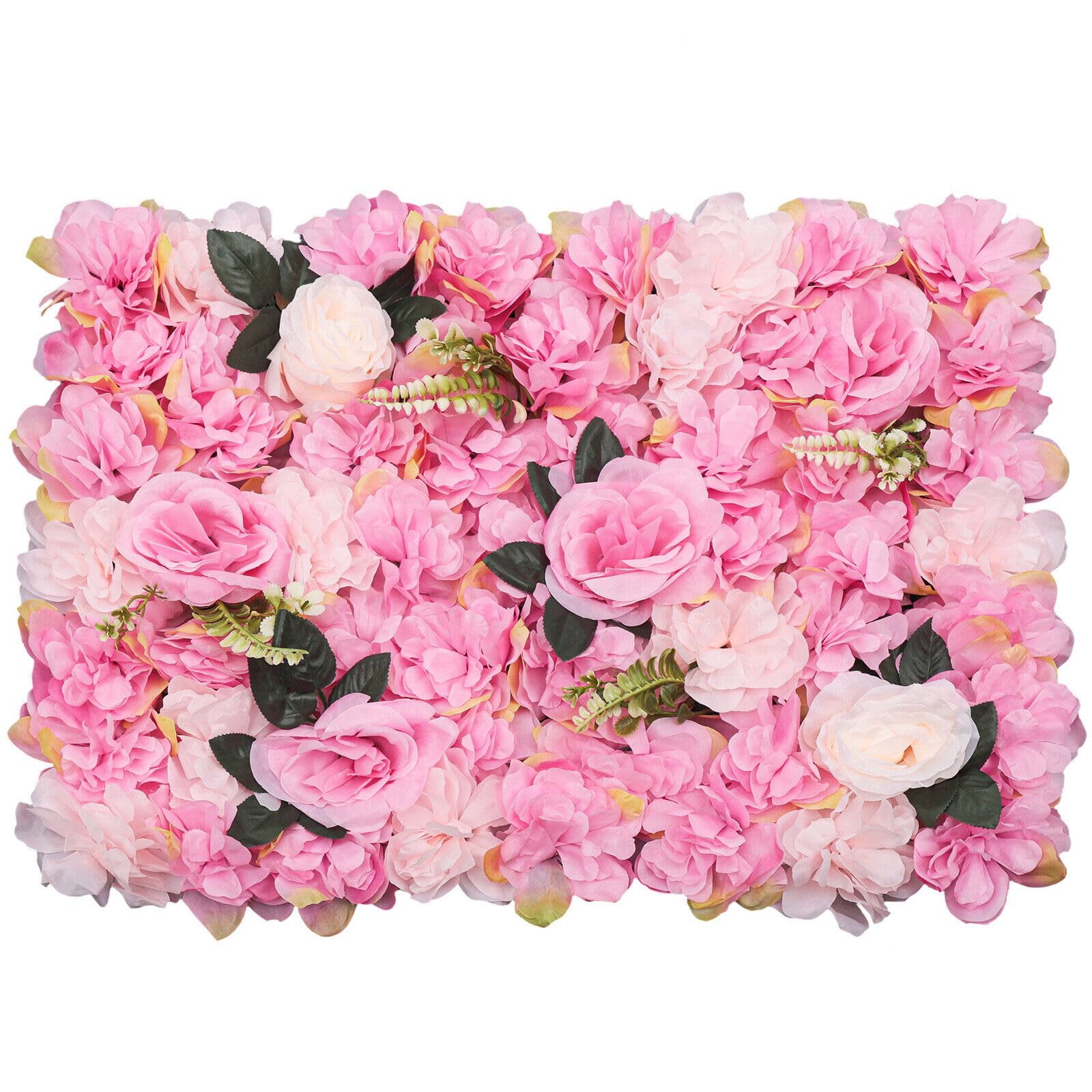 Lot de 12 panneaux muraux en forme de roses artificielles - Fond mural pour fête, mariage, douche nuptiale, fête prénatale, Noël, décoration de la maison, 60 x 40 cm (rose foncé)