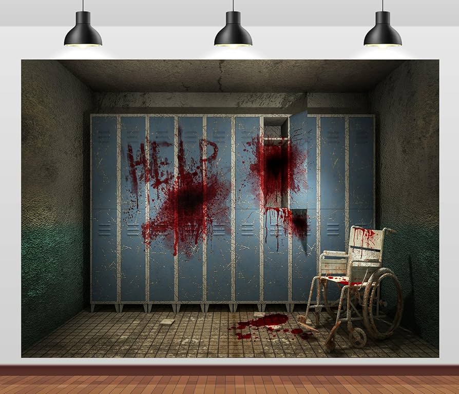 グロ注意❤️廃病院　サツ人解体現場　 horror hospital Amazon.com : Loccor 7x5ft Fabric Creepy Hospital Backdrop Horror