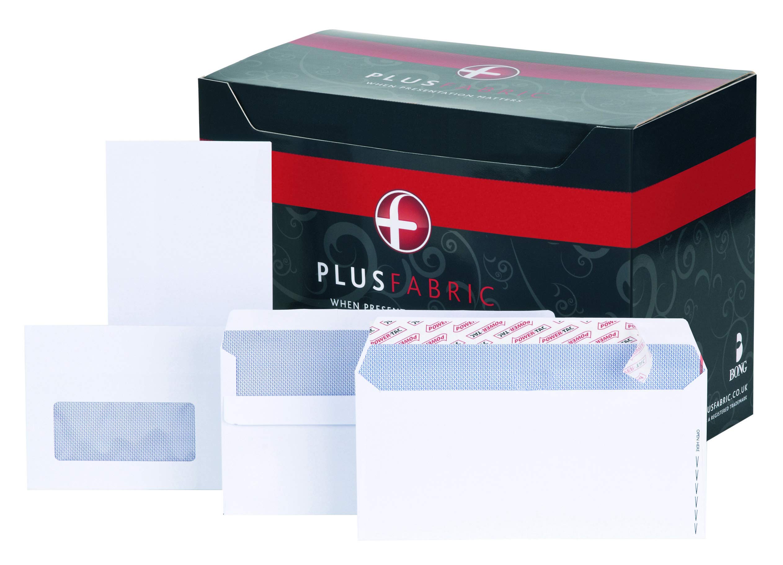 Plus Fabric Lot de 500 enveloppes à patte autocollante 110 g/m² Blanc Format DL