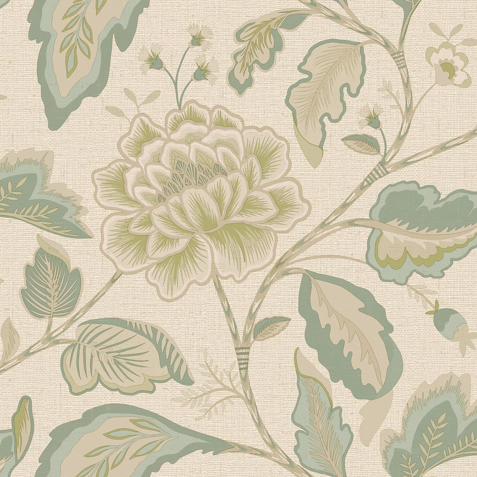 Belgravia Decor Maya Trail Sage and Cream Wallpaper