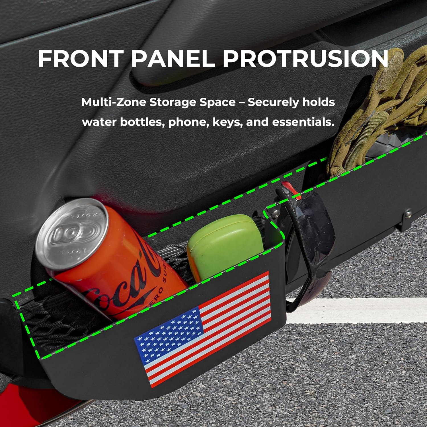 2 Pack Metal Front Door Storage Pockets Compatible with Jeep Wrangler JL JLU 4XE 2018-2025 & Gladiator JT 2020-2025 Interior Accessories Door Insert Organizer Box