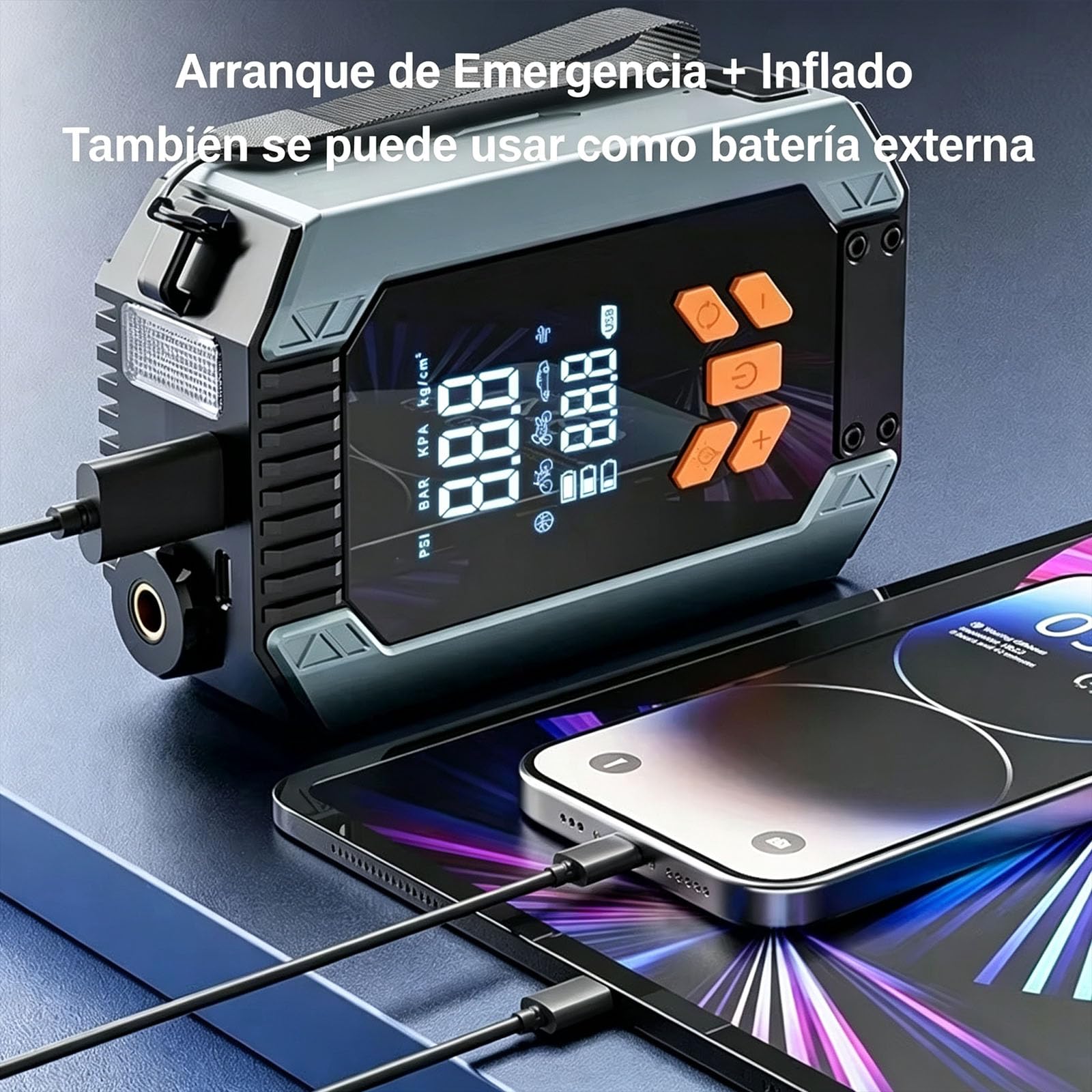 Compresor Aire Portatil Inflador Ruedas Coche 150PSI 1000A