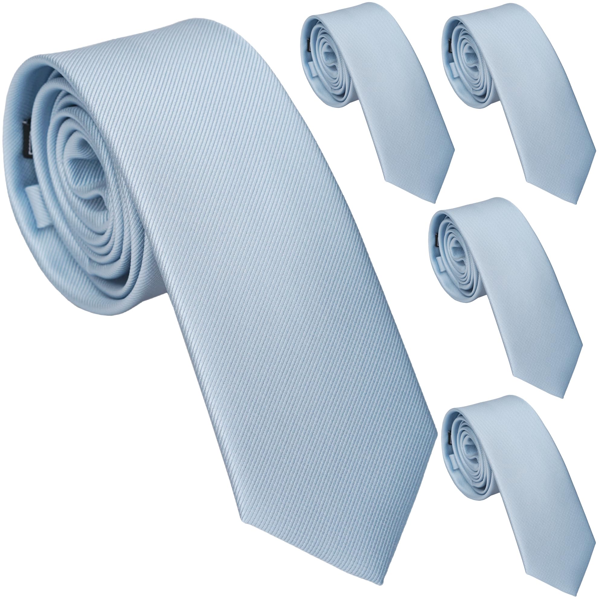Skinny Ties for Men, 2.5-Inch Slim Neckties, Solid Color Packs