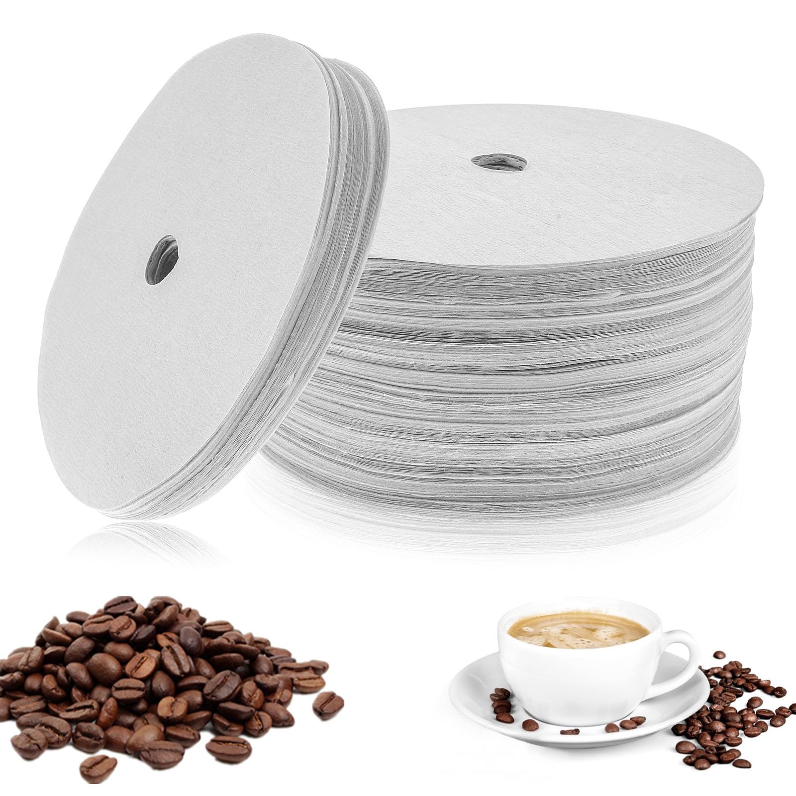 300 Stuks 58mm Papieren Koffiefilters, Ronde Koffiefilters Vervanging Micro Papieren Filters Koffiezetapparaten En Espressomachines