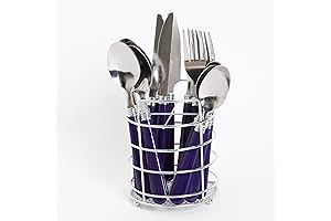 Gibson Sensations 16-Piece Stainless Steel Flatware Set with Caddy, Blue